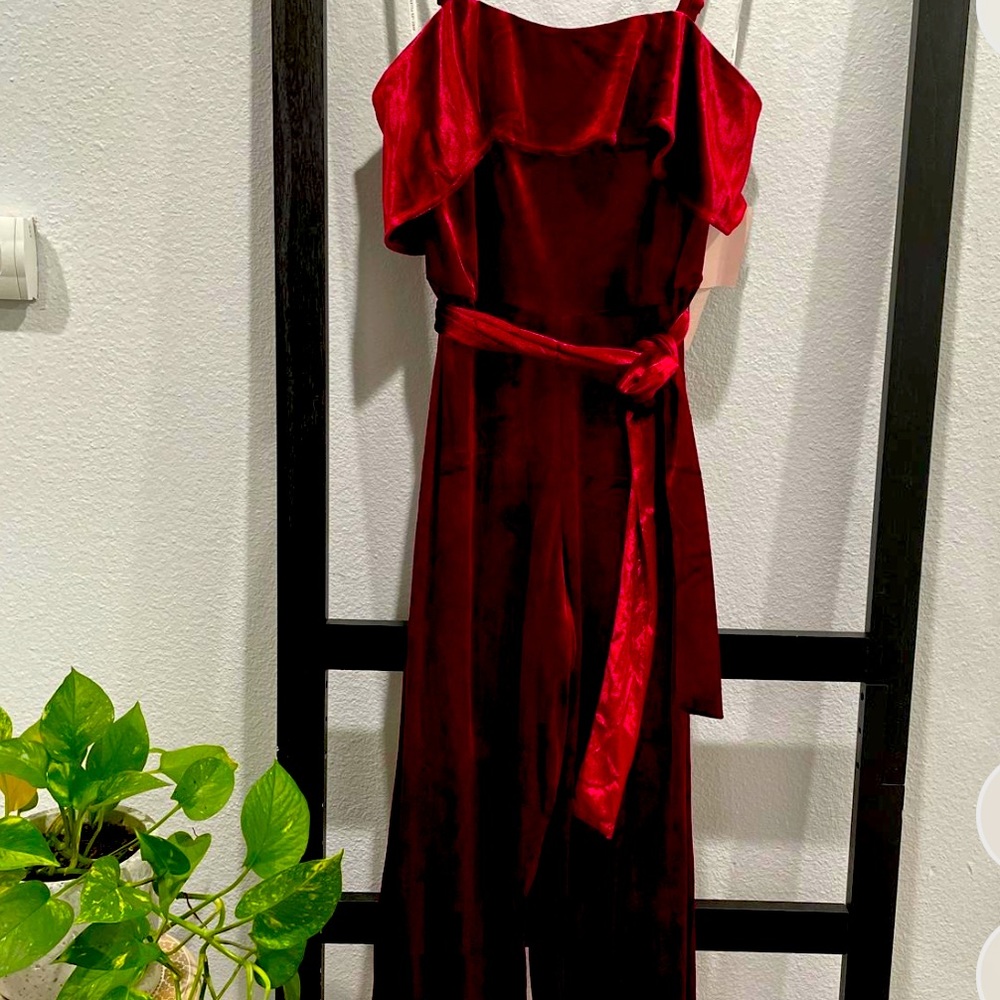 Avec Les Filles velour jumpsuit